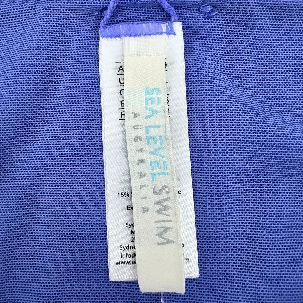 NWOT Sea Level Iris Purple Seersucker Stripe Capri Cheeky Bikini Bottoms Size 6